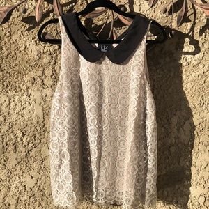 Worn once- Anthropology Silver Lace Top